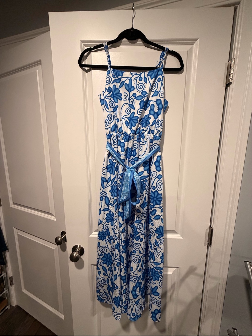 Southern Stitch blue/ white woman's maxi dress